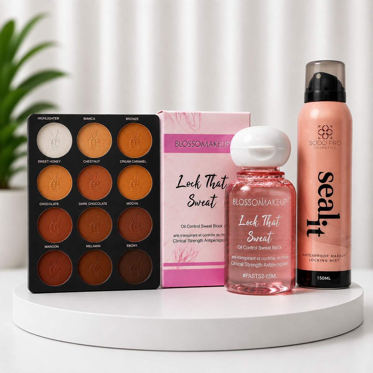 Ensemble de maquillage ( Vee beauty, blossom makeup, sooo pro cosmetics)